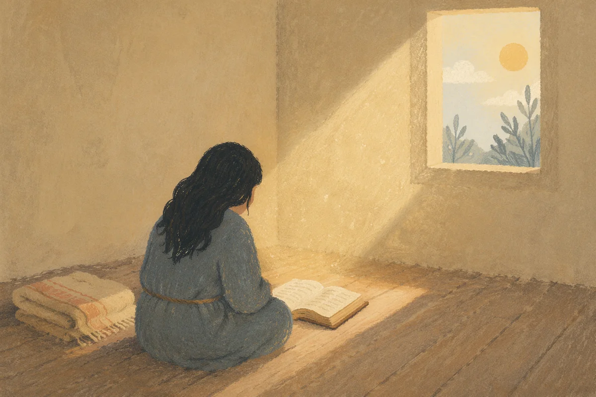 Lonely Person Finding Hope in Scripture