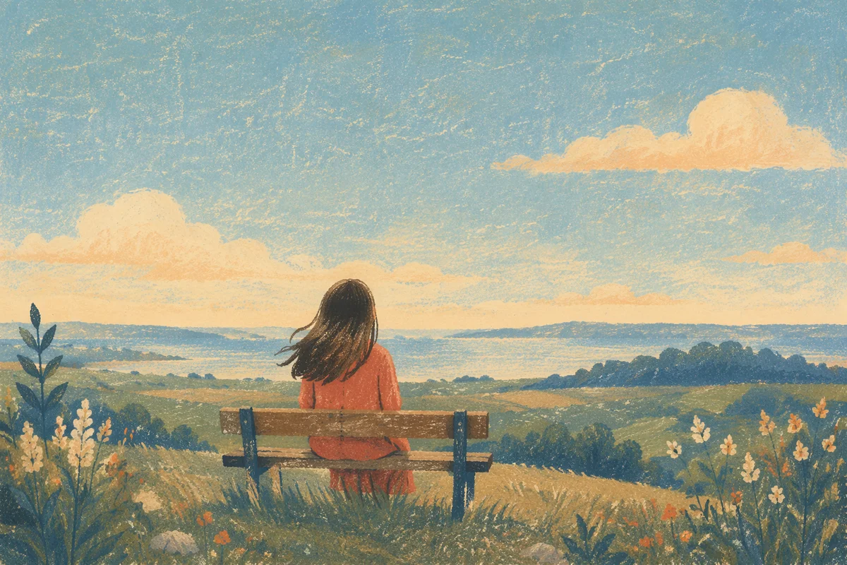 Longing Figure Facing a Distant Horizon