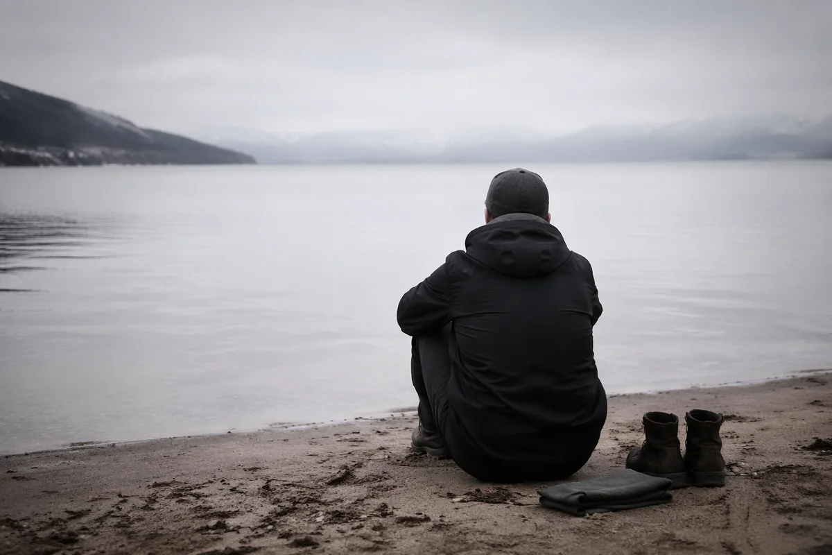 Solitary Figure Longing by Misty Lakeshore