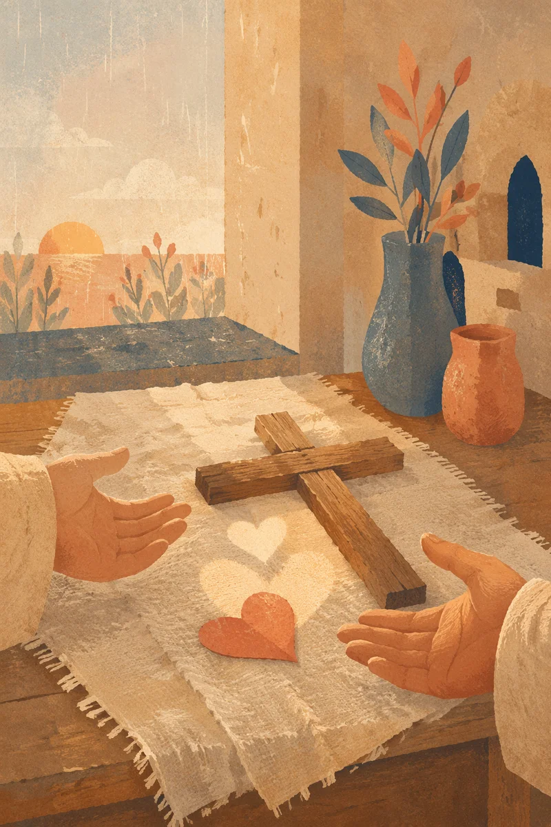 Agape Love Cross and Paper Heart