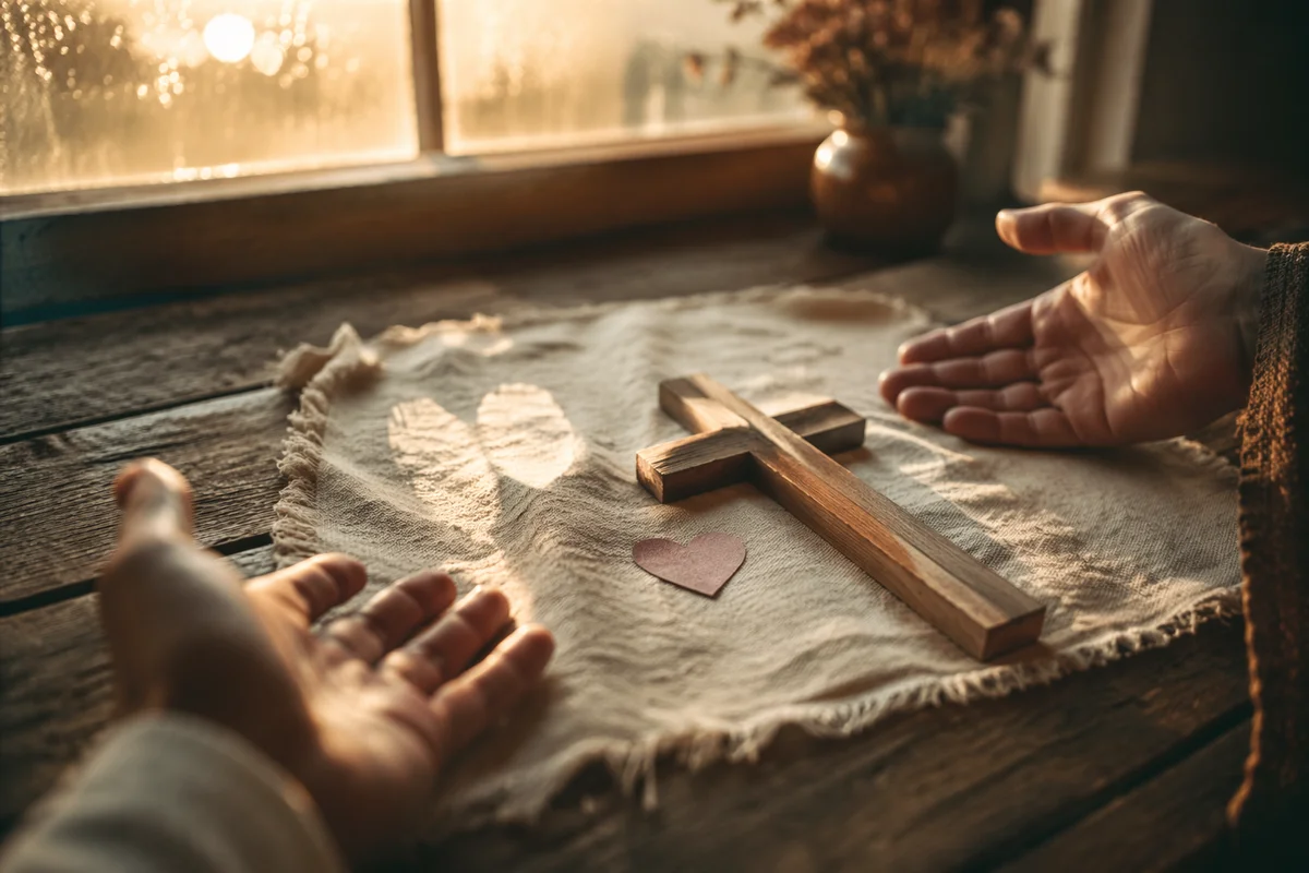 Agape Love Cross and Paper Heart
