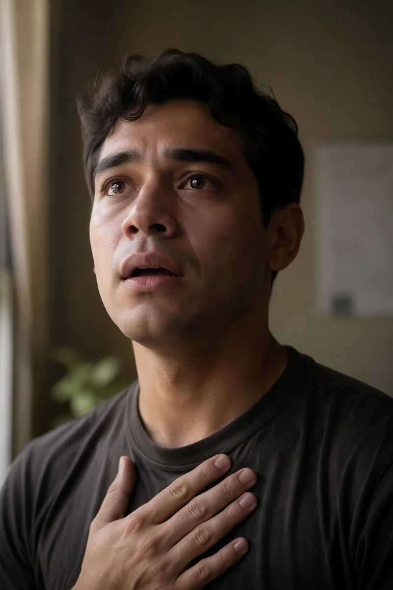 Emotional Young Man in Quiet Close-Up