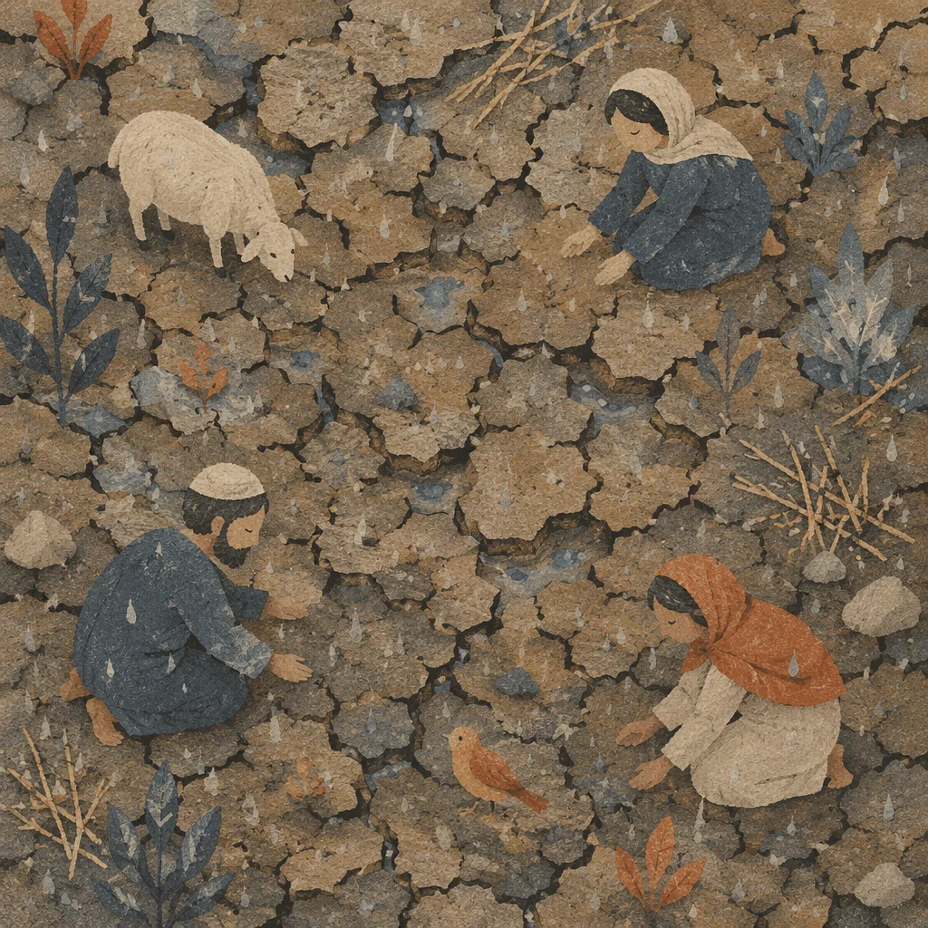 Gentle Mercy Rain on Cracked Soil