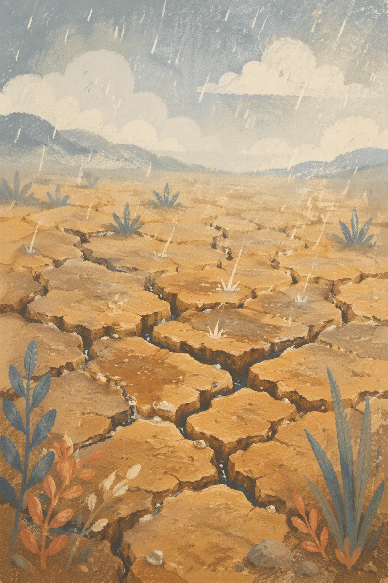 Gentle Rain of Mercy on Cracked Soil