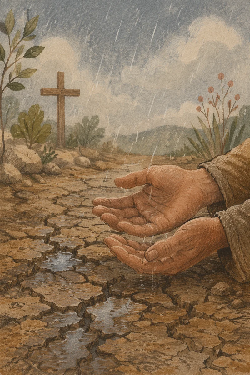 Mercy Rain Falling on Cracked Soil