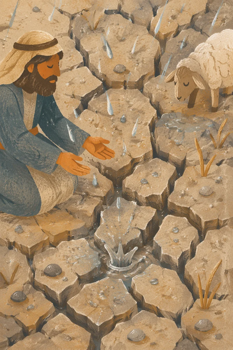 Gentle Mercy Rain on Cracked Soil