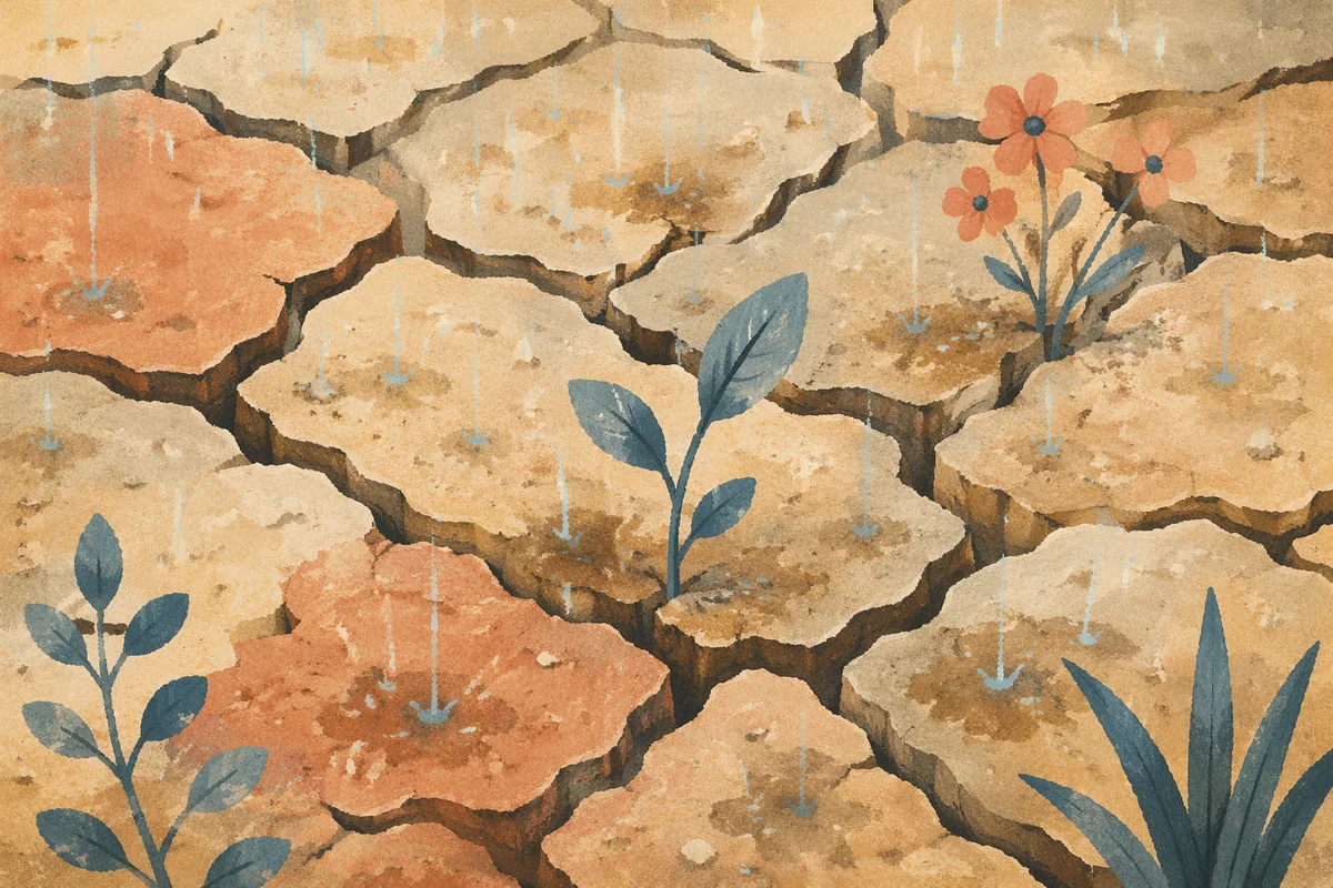 Gentle Rain Bringing Mercy to Cracked Soil