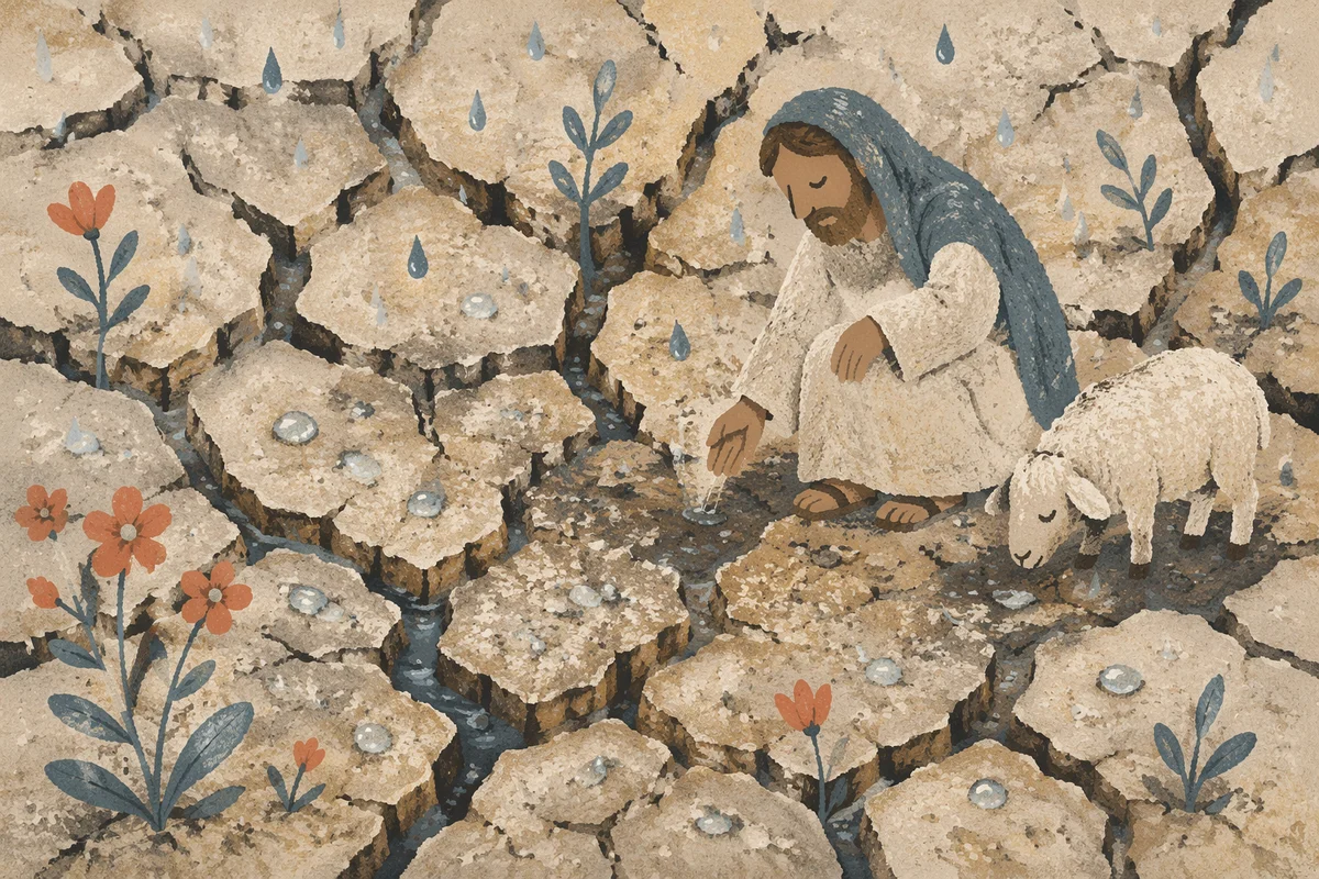 Gentle Rain of Mercy on Cracked Soil