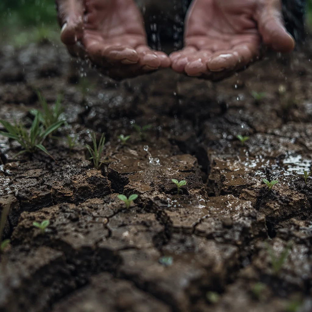 Gentle Rain of Mercy on Cracked Soil