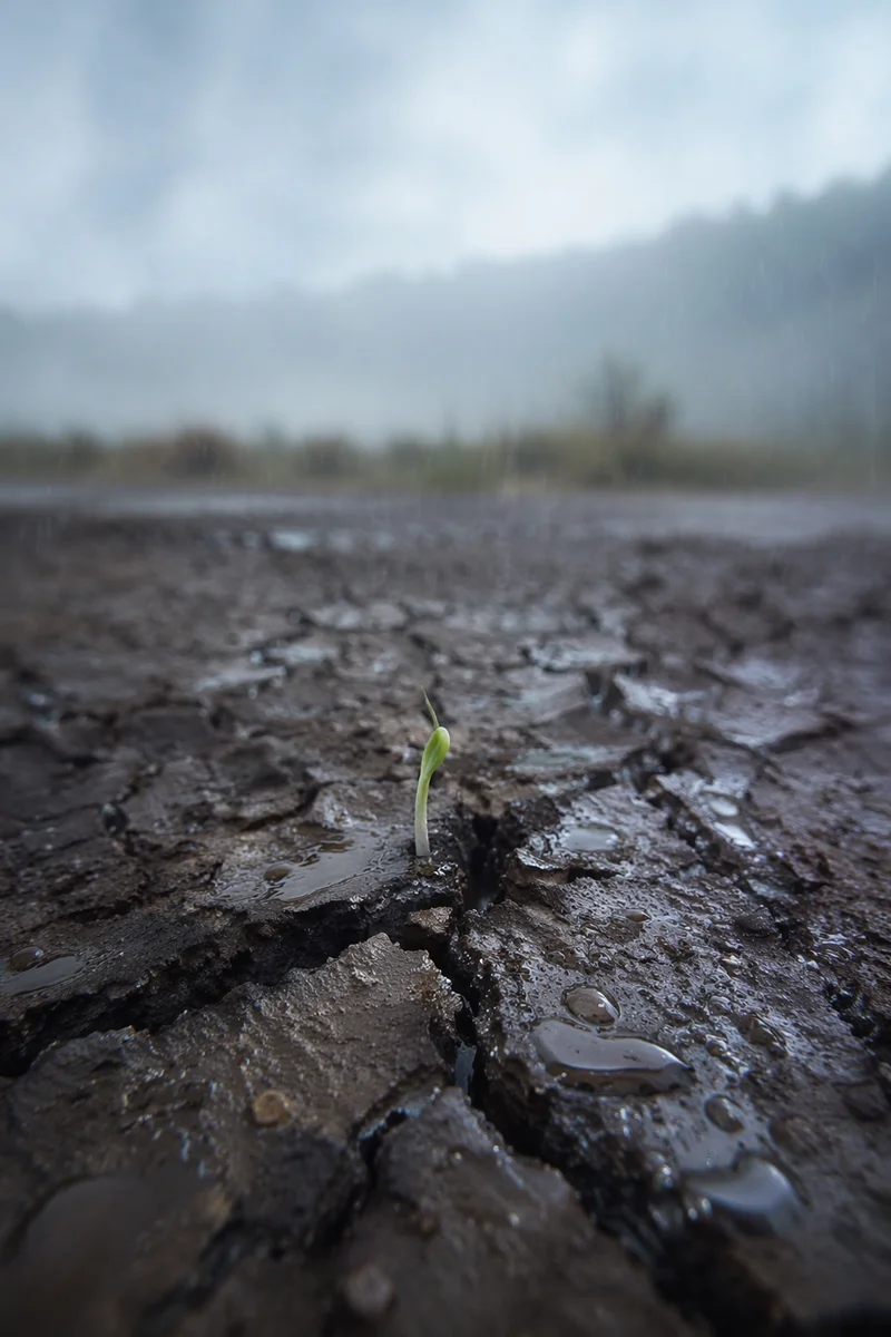 Gentle Rain Bringing Mercy to Cracked Soil
