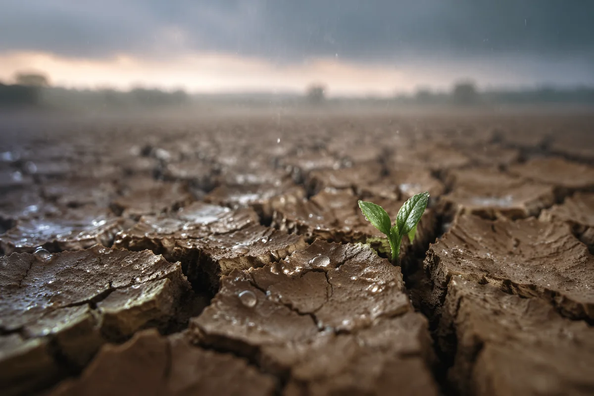 Gentle Rain Renewing Cracked Soil