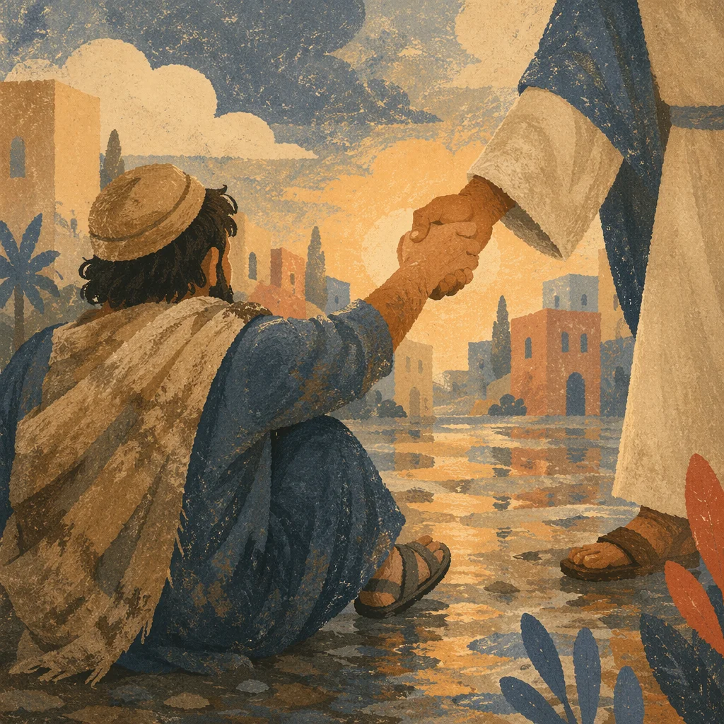 Mercy Hands Lifting the Fallen