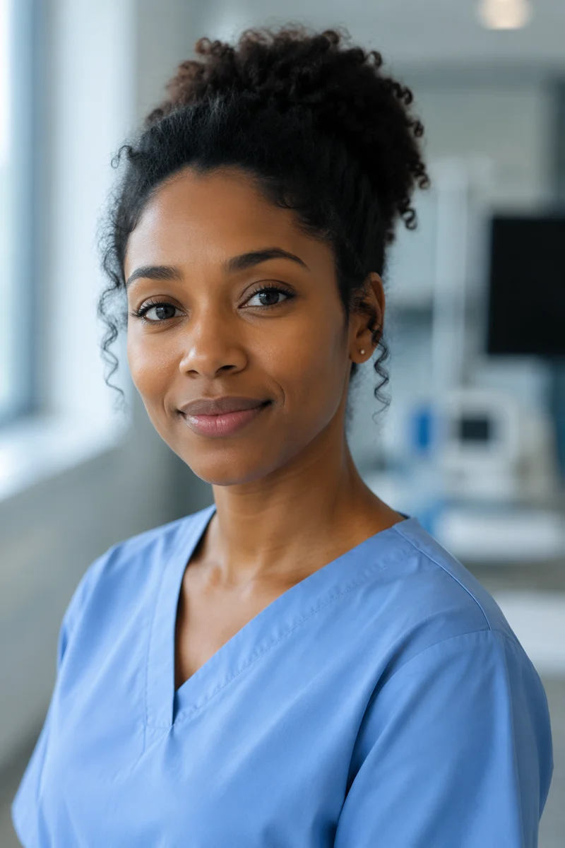 Compassionate Young Nurse in Clinic Portrait