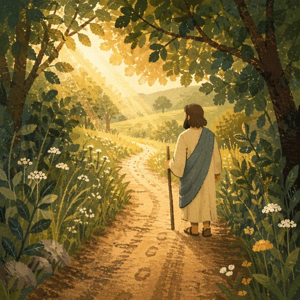 Obedient Footsteps Through a Meadow Path