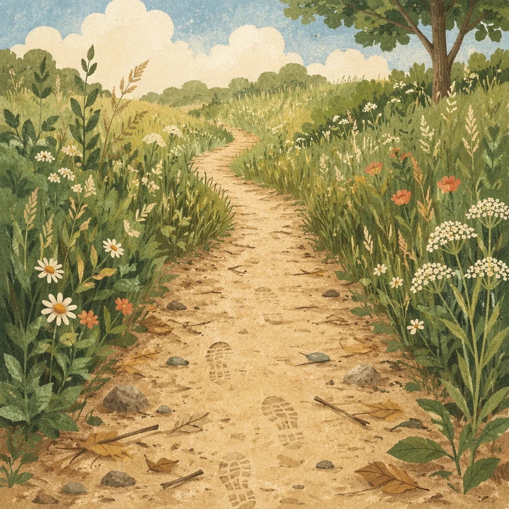 Obedient Footsteps Along a Meadow Path