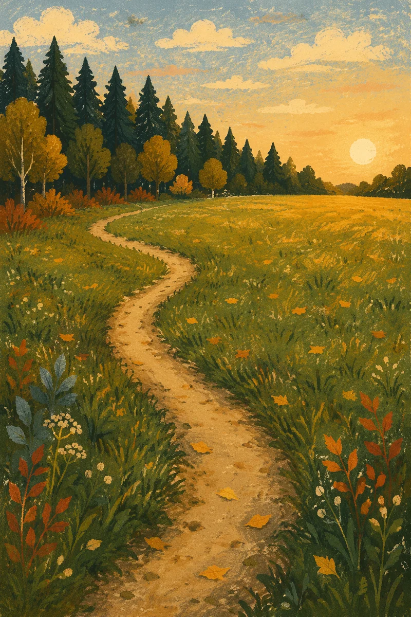 Obedient Footpath Through Golden Meadow