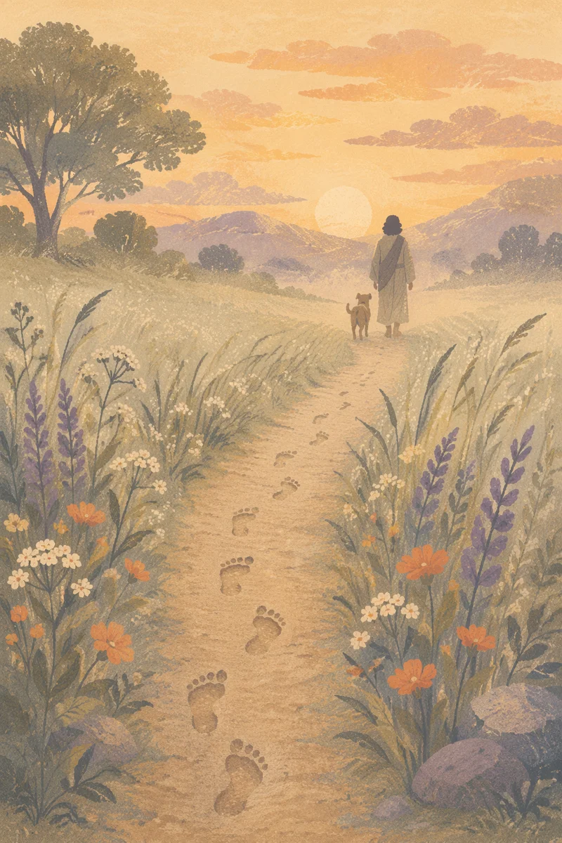 Obedient Footsteps Along a Meadow Path