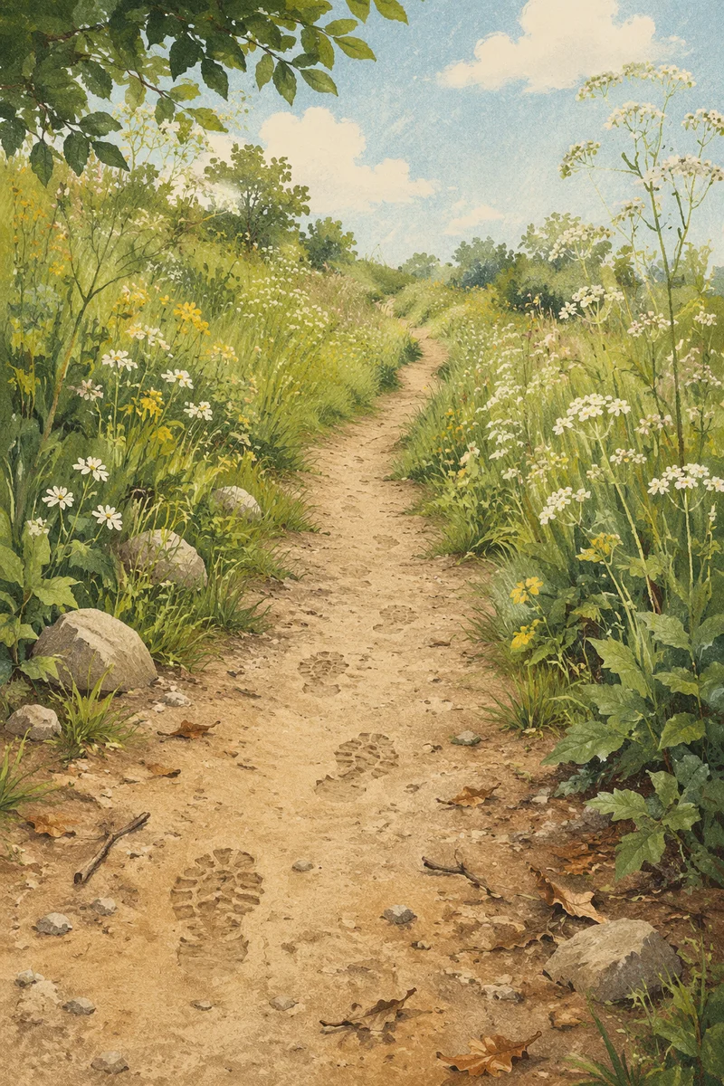 Obedient Footsteps Along a Meadow Path