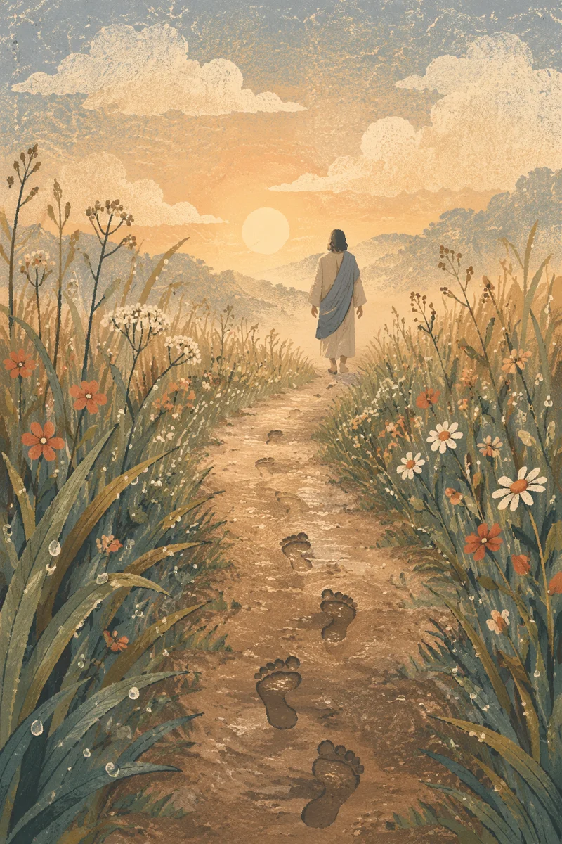 Obedient Footsteps Through a Sunrise Meadow