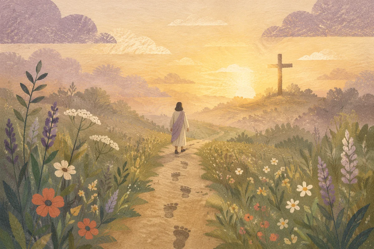 Obedient Footsteps Through Dawn Meadow