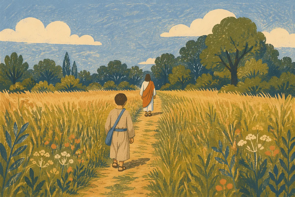 Obedient Footsteps Through Golden Meadow