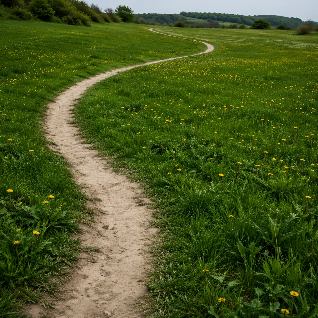Obedient Footsteps Along a Meadow Path