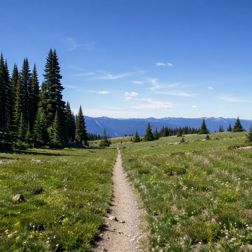 Obedient Footsteps on Meadow Path