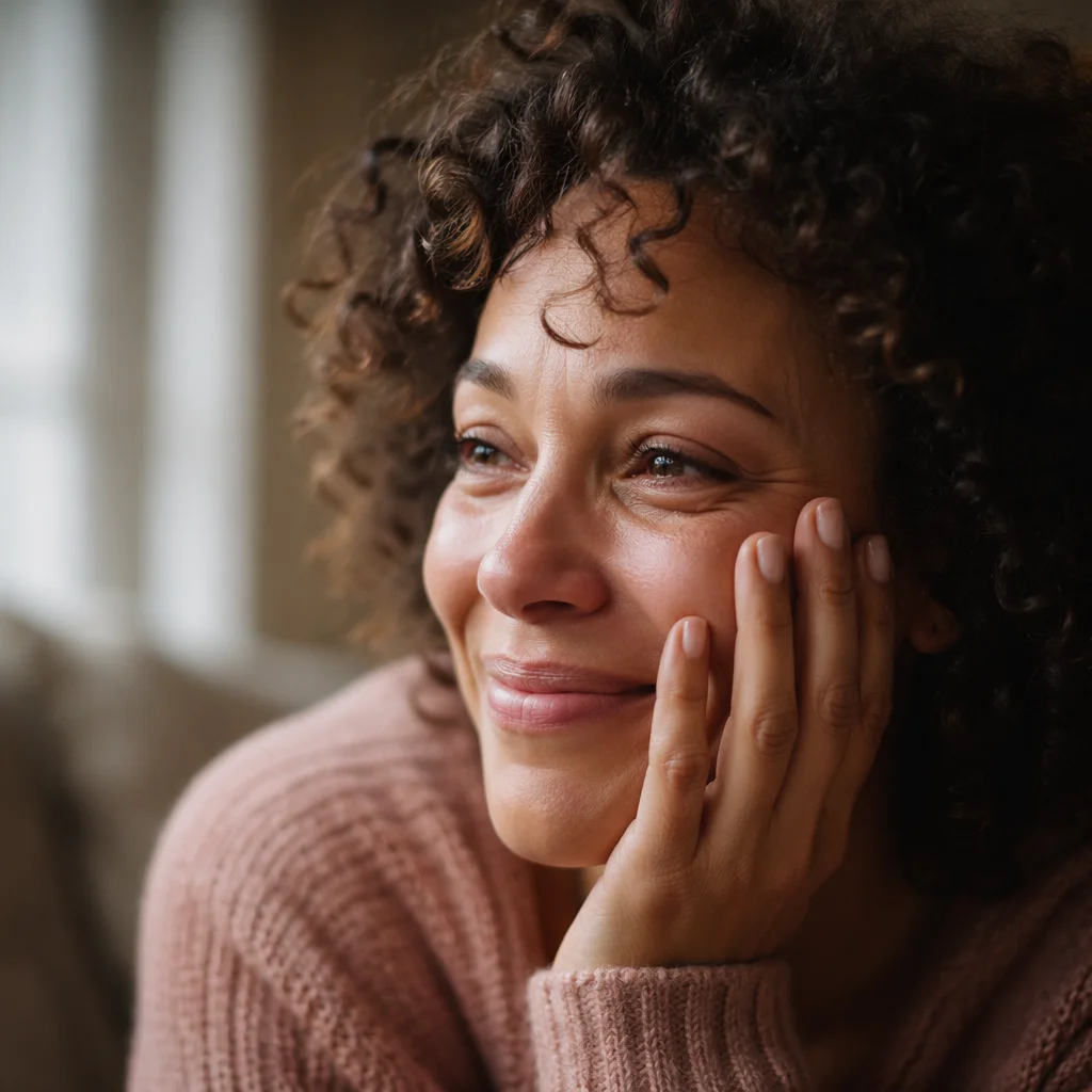 Overjoyed Mother With Happy Tears Close Up