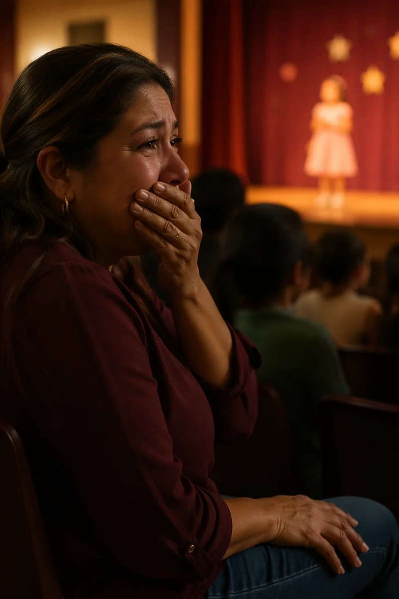Proud Mother Watching Child on Stage