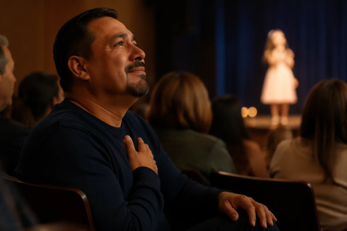 Proud Father Watching Child on Stage