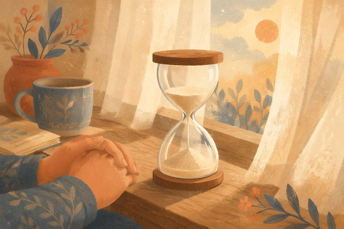 Quiet Patience Hourglass in Morning Light