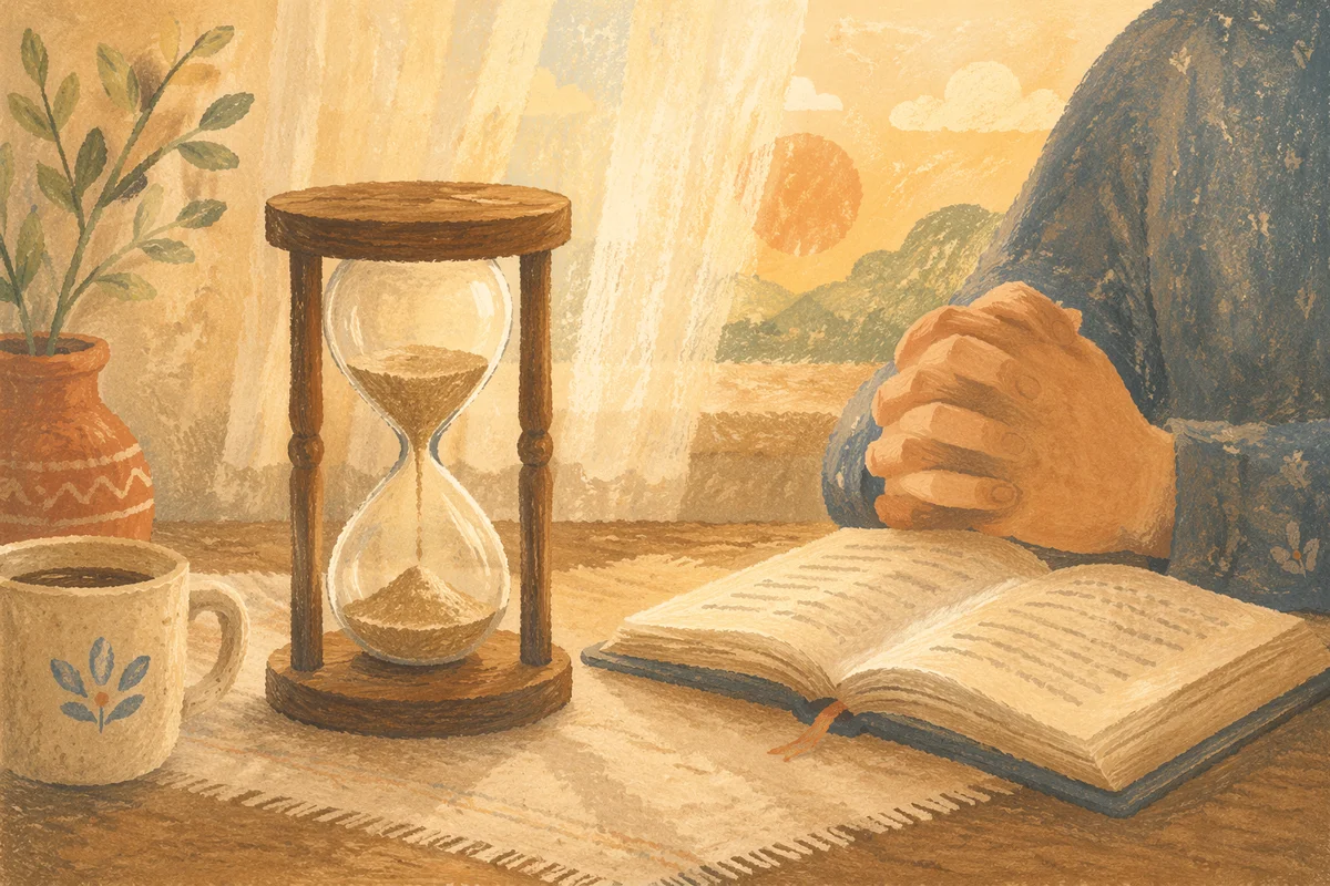 Quiet Prayer Beside Morning Hourglass