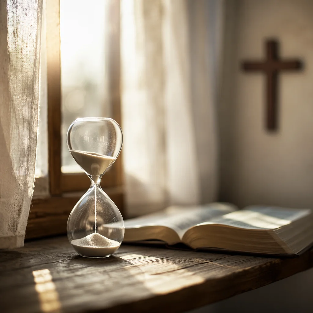 Hourglass in Morning Prayer Light