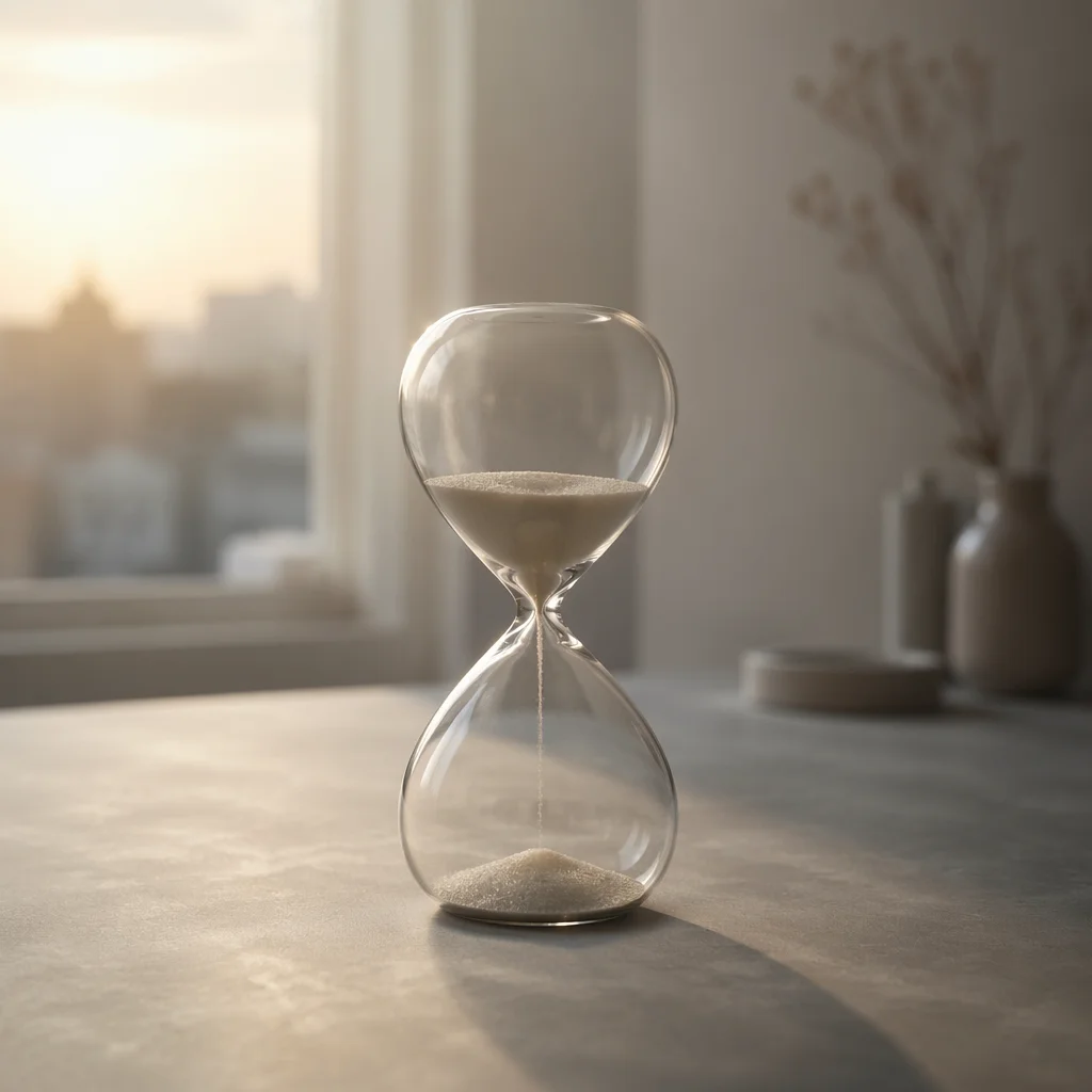 Quiet Patience Hourglass in Morning Light