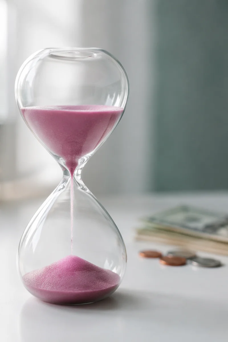 Pink Hourglass in Soft Morning Light