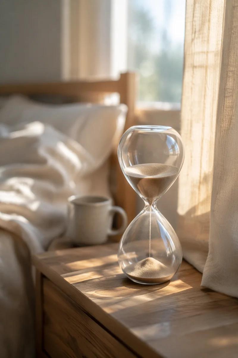 Glass Hourglass in Soft Morning Light