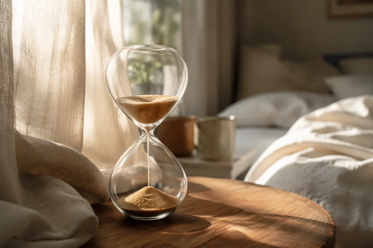 Glass Hourglass in Soft Morning Light