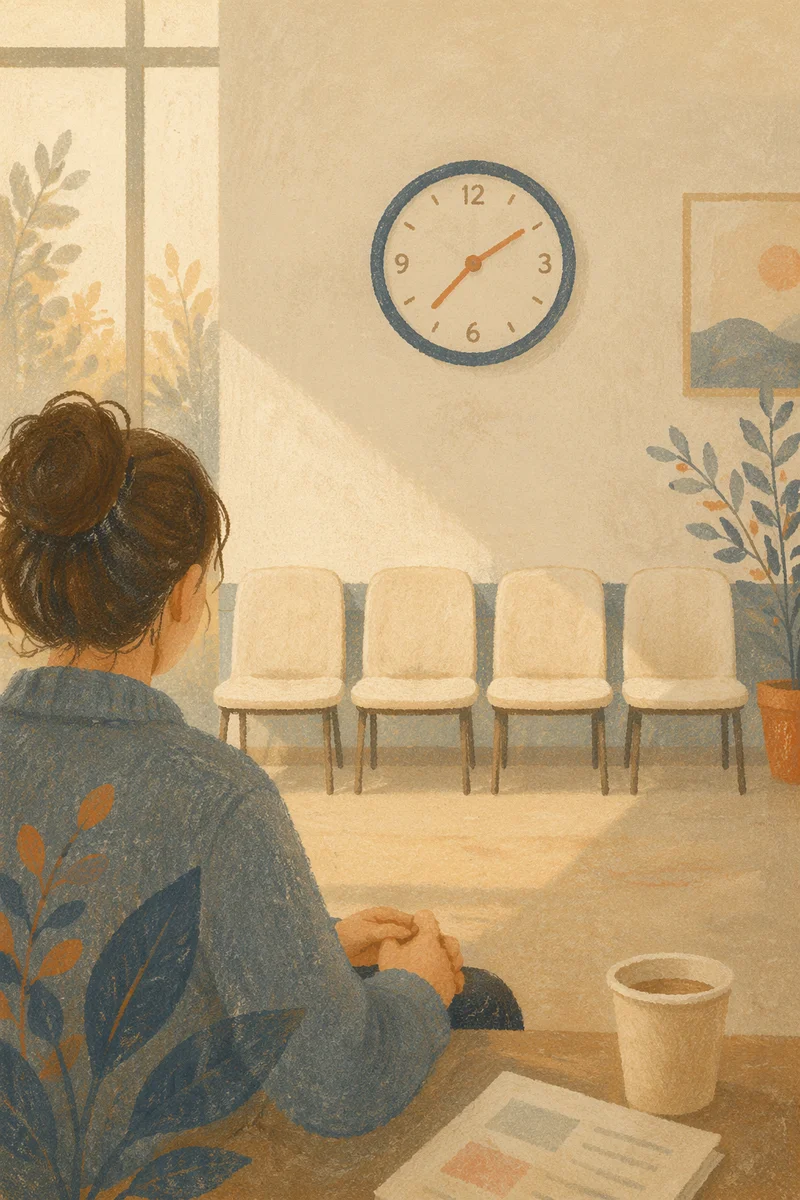 Quiet Waiting Room Clock and Trust