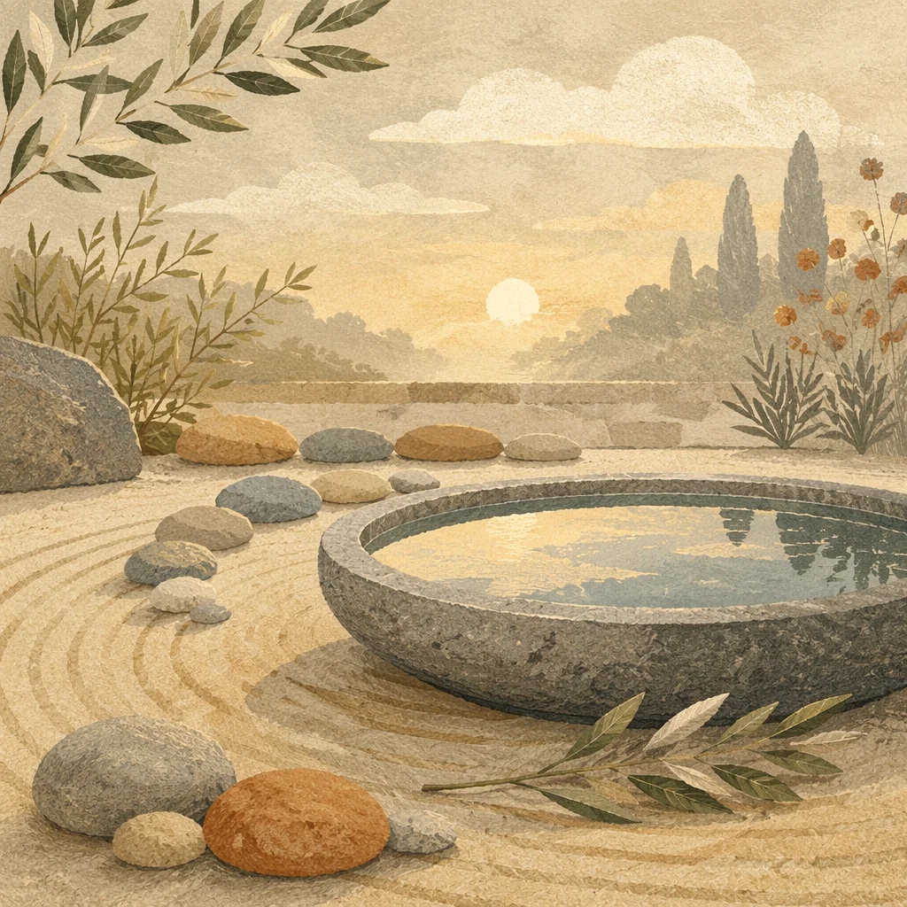 Peaceful Still Water Zen Garden