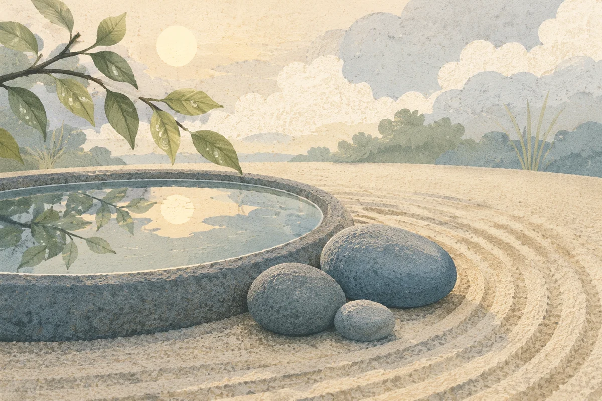 Peaceful Still Water and Stones