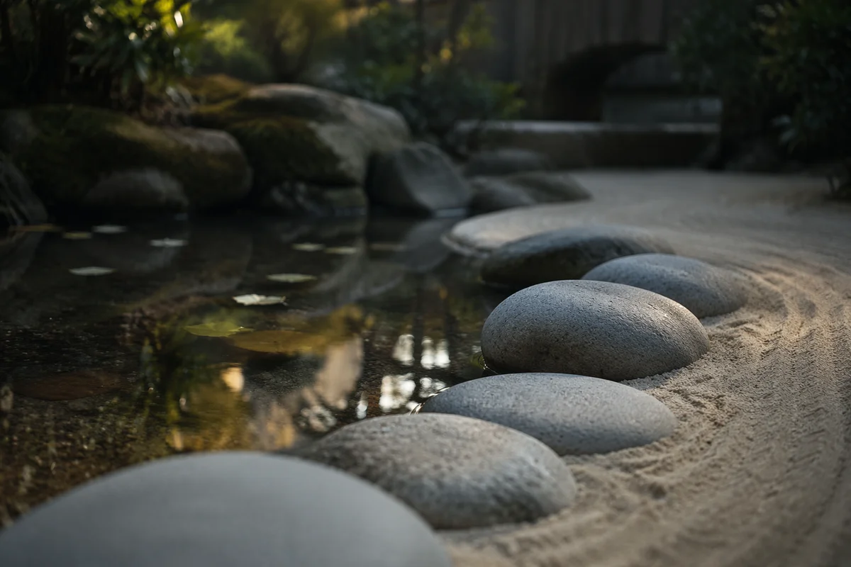 Peaceful Still Water Garden Stones