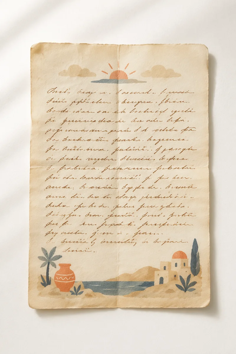 Vintage Peaceful Letter on White Surface