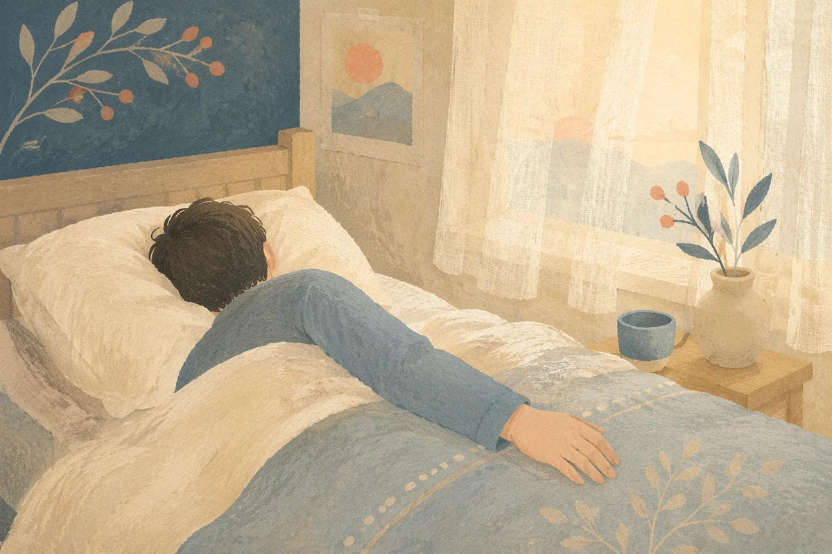 Peaceful Rest in Soft Dawn Bedroom