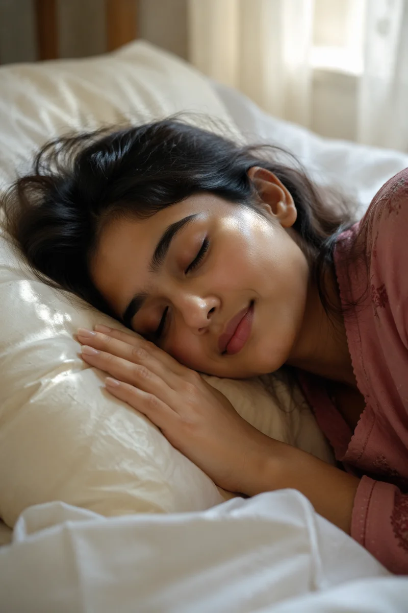 Peaceful Sleeping Woman in Soft Morning Light