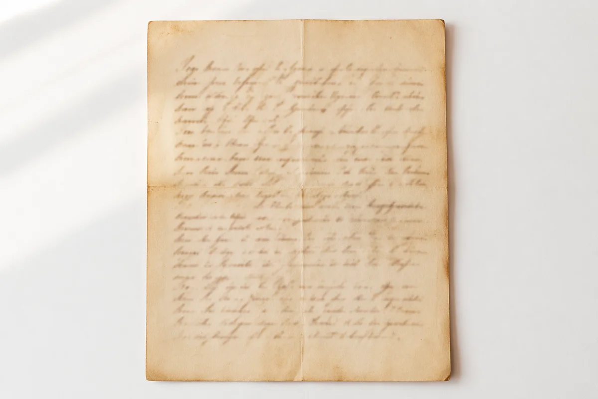 Peaceful Vintage Letter on White Surface
