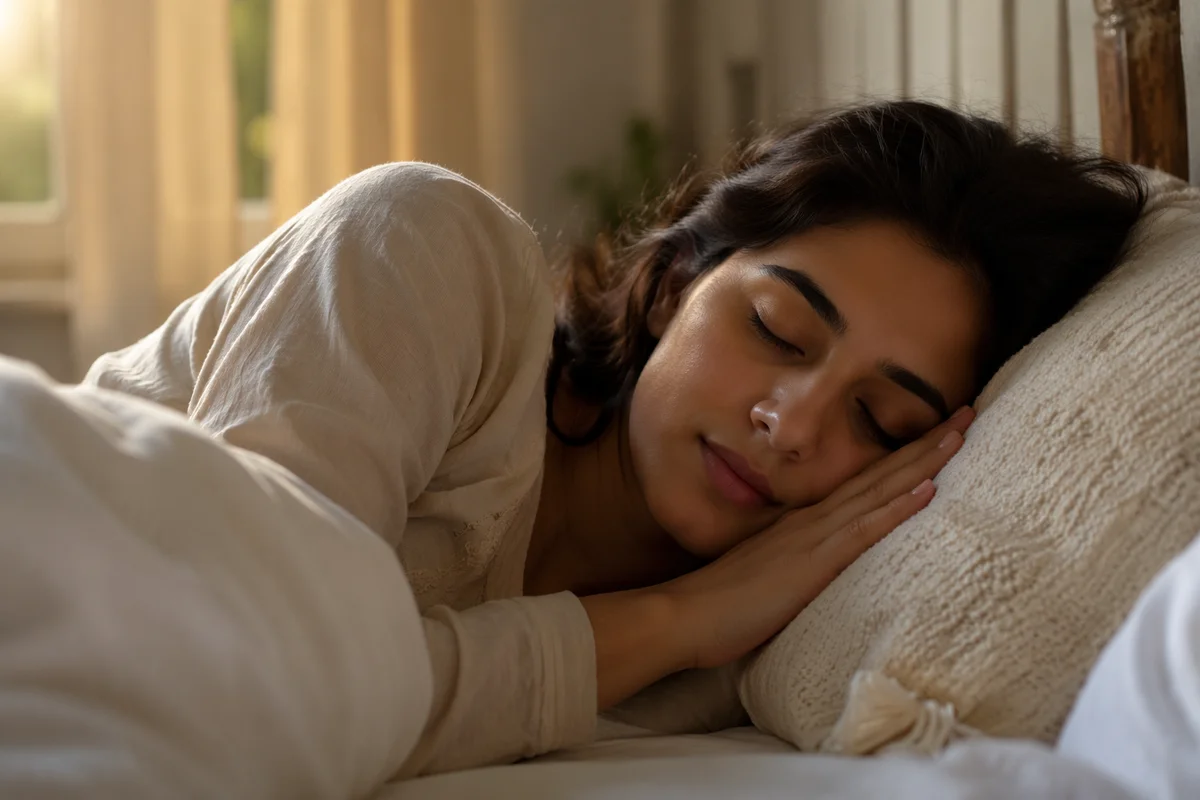 Peaceful Sleeping Woman in Soft Morning Light