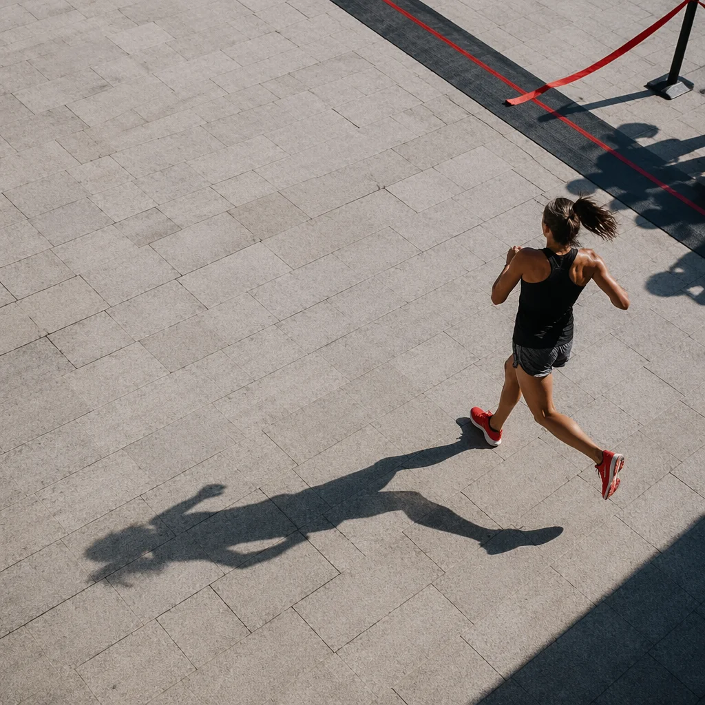 Determined Runner Nearing Endurance Race Finish