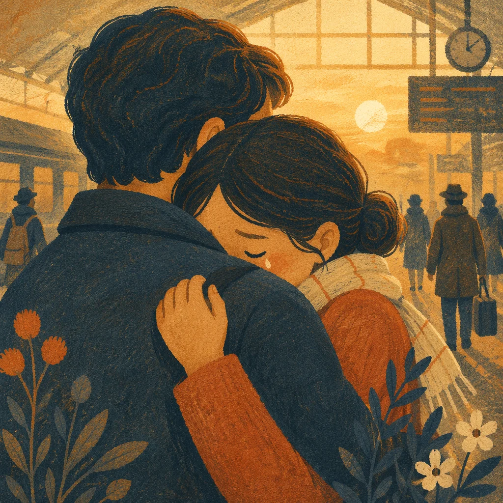 Tearful Joyful Reunion at Golden Hour