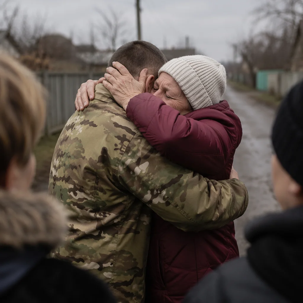 Tearful Joyful Reunion on Rural Roadside
