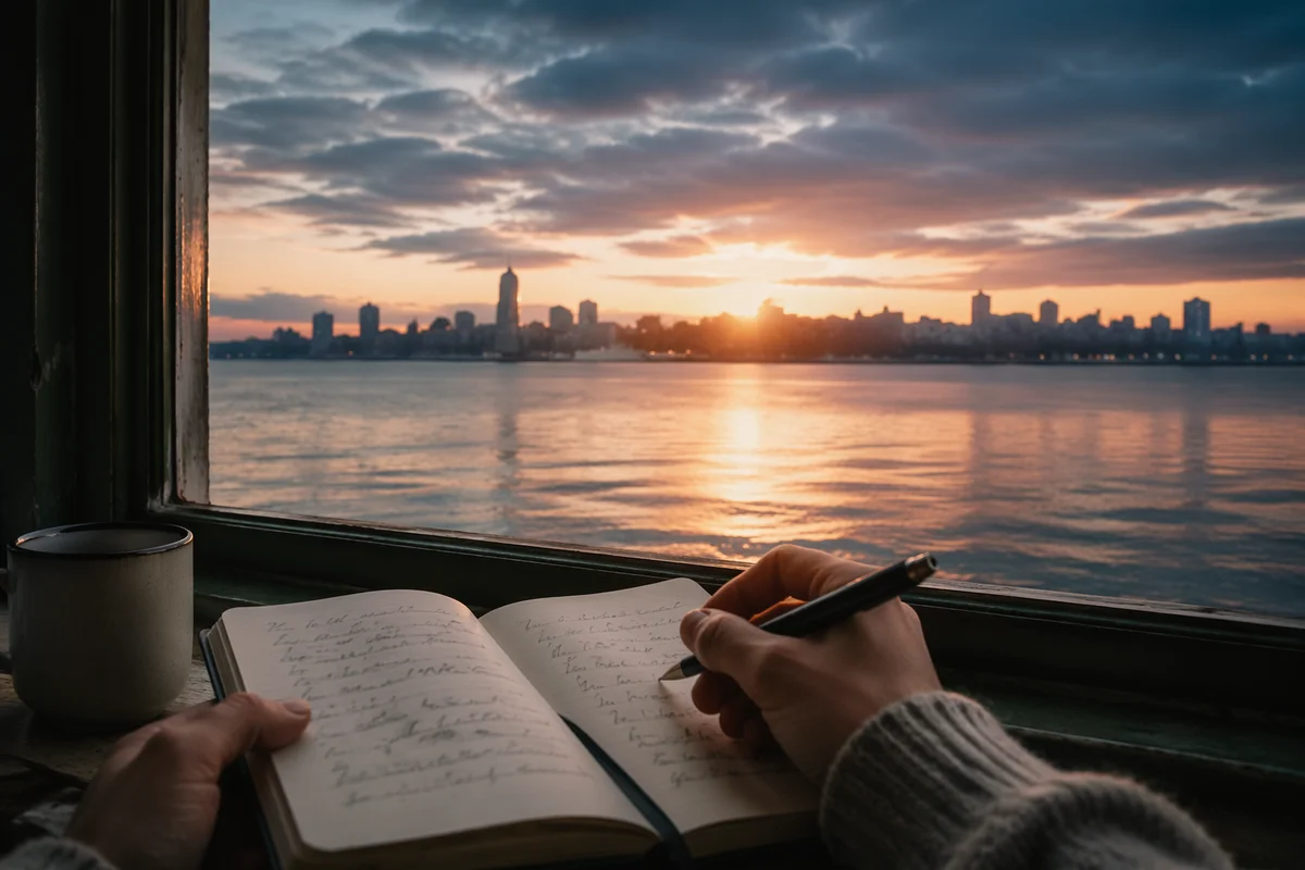 Quiet Morning Gratitude Journaling by the Window